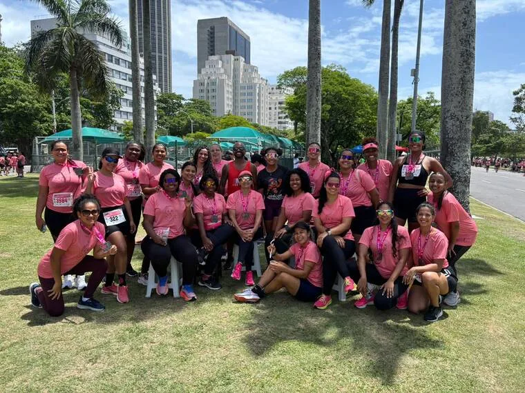 Grupo de corredores de equipe